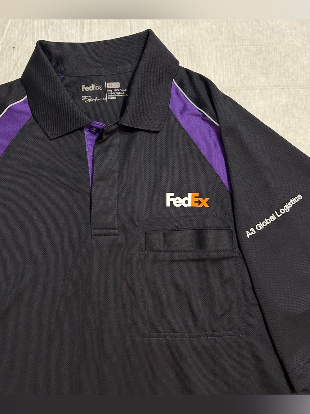 FedEx A3 Global Logistics Delivery Reflective Polo Employee Uniform Men’s XL